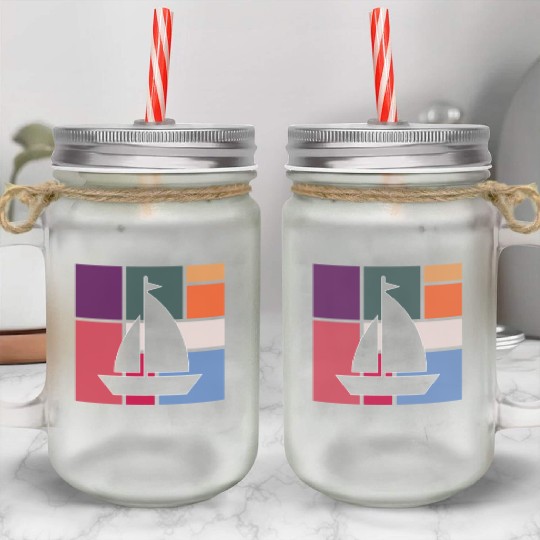 Vintage Sailing Adventure Mason Jar Cups
