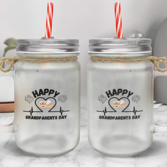 Happy Grandparents Day Mason Jar Cups