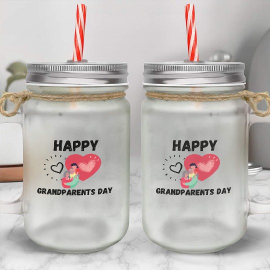 Happy Grandparents Day Mason Jar Cups