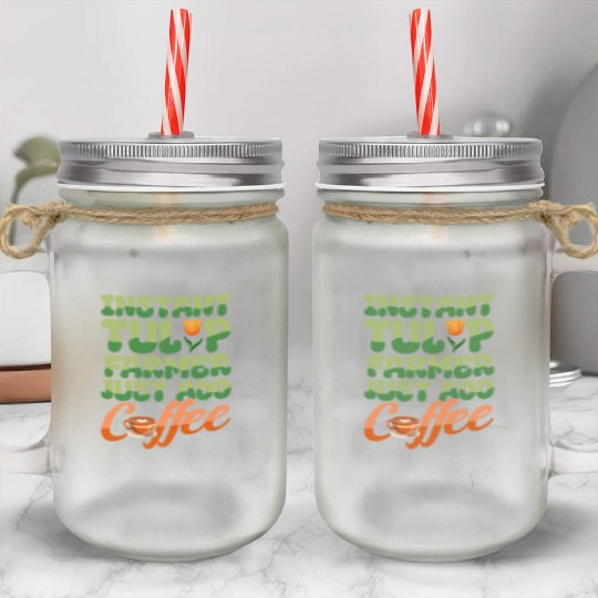 Tulip Gardening Coffee Mason Jar Cups