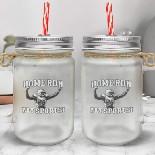 Home Run Football, Yay Sports! Mason Jar Cups