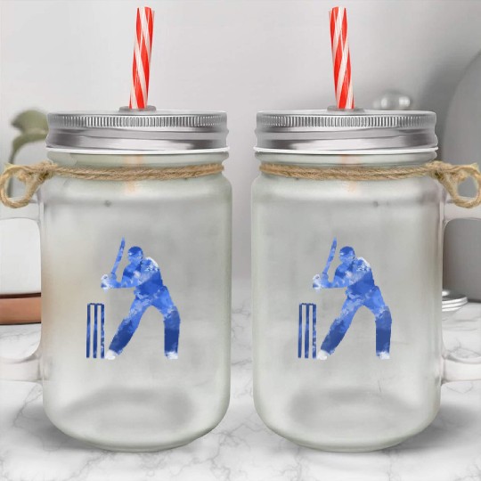 Cricket Batsman, County World One Day - I Love It Mason Jar Cups