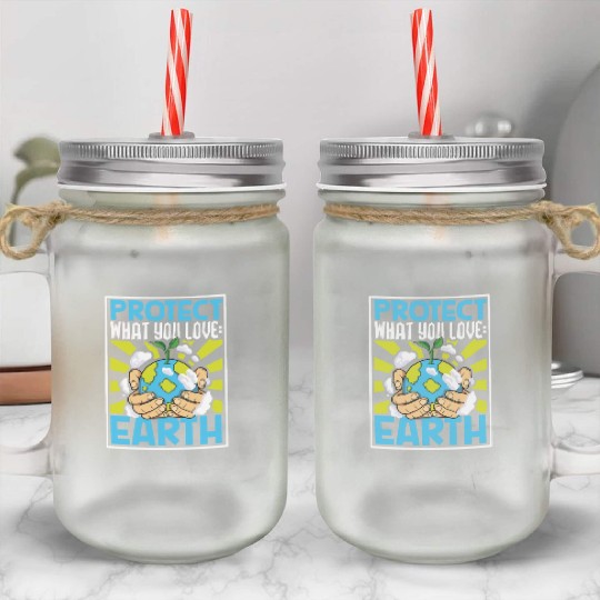 Climate Change Environmental Earth Day Planet Mason Jar Cups