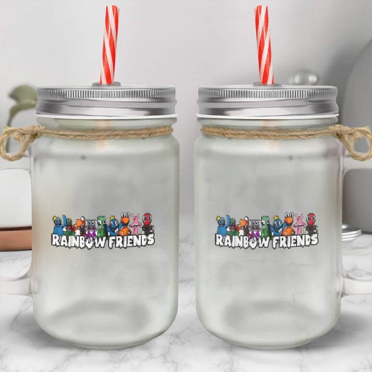 Rainbow Friends Mason Jar Cups