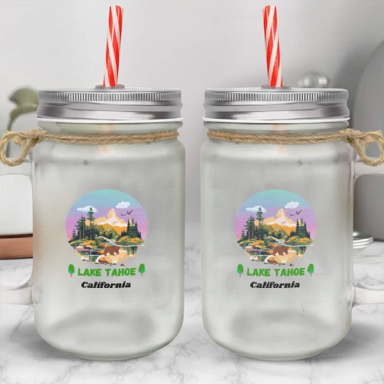 Lake Tahoe California Mason Jar Cups