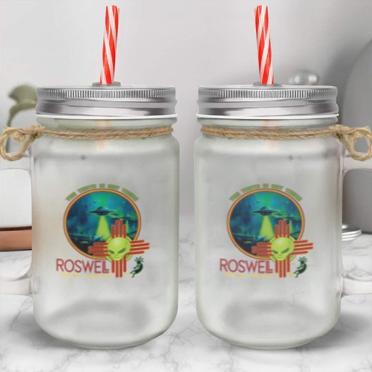 Roswell Aviation New Mexico Alien UFO Mason Jar Cups
