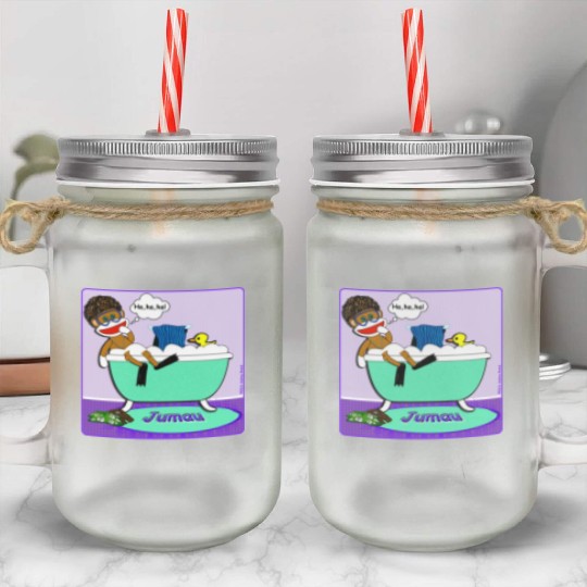 Jumau the Sock Monkey Mason Jar Cups