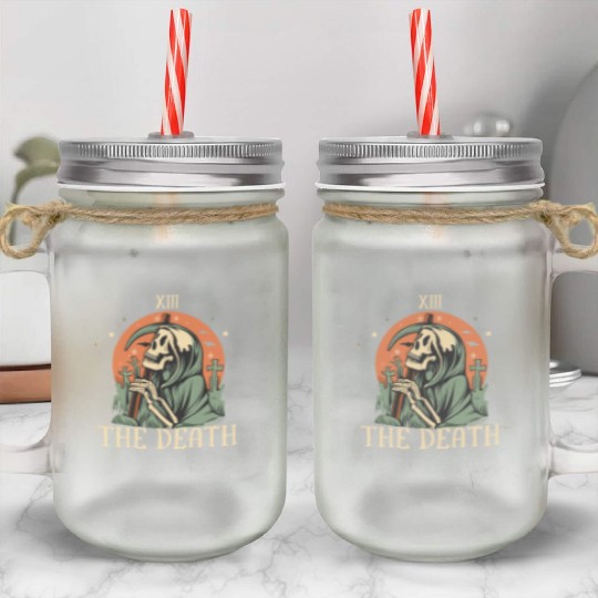 The Death Magic Tarot Skeleton Halloween Mason Jar Cups