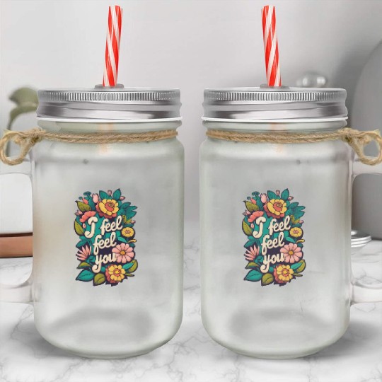 Flower Colorful Summer Palms Mason Jar Cups Design Vibes