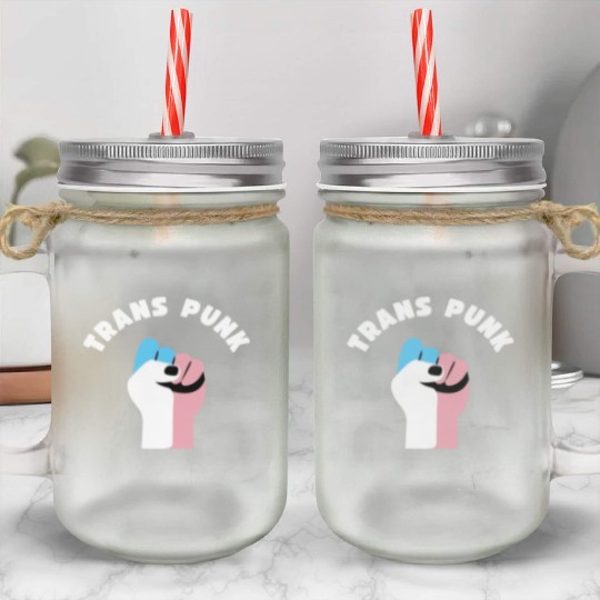 Trans Punk Transgender Pride Mason Jar Cups