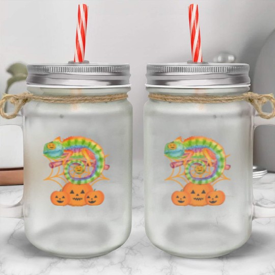 halloween Chameleon Mason Jar Cups
