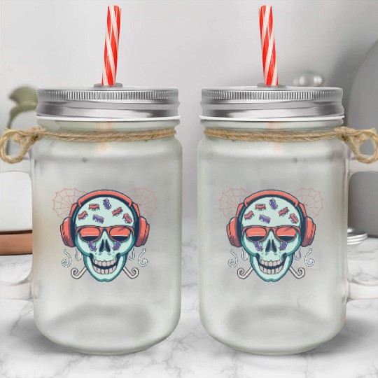 Skull Candy Halloween For Music Mason Jar Cups