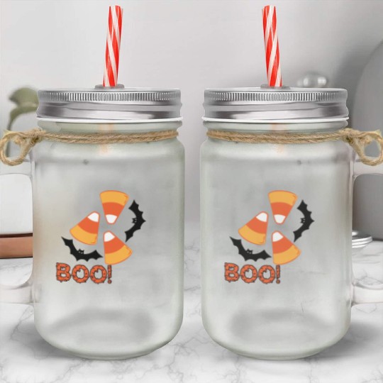 Candy Corn Design Mason Jar Cups