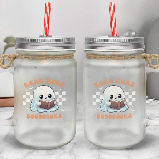 Read More Booooks | Book Lover | Funny Teacher Mason Jar Cups