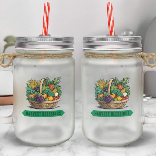 HARVEST BLESSINGS Mason Jar Cups