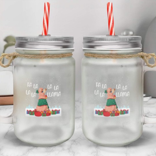 Fa La La La La La Llama Funny Gift Mason Jar Cups