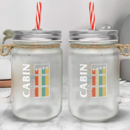 Flight Attendant Mason Jar Cups, Cabin Crew Mason Jar Cups, Gift