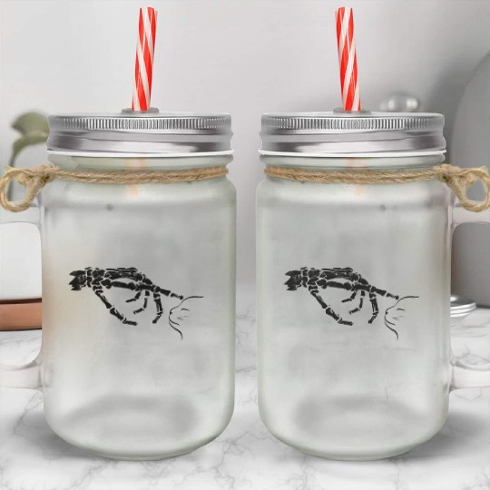Cat Black Lover Skeleton Hand Boop - Feline Mason Jar Cups