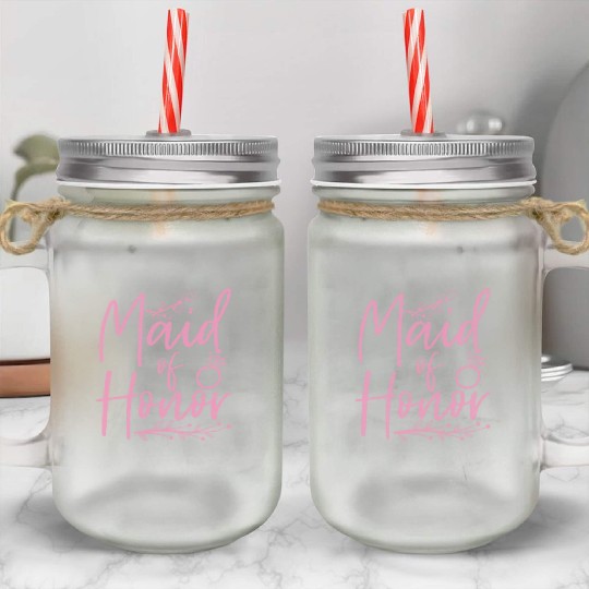 Wedding Bridesmaid Marriage Gift Bride Mason Jar Cups