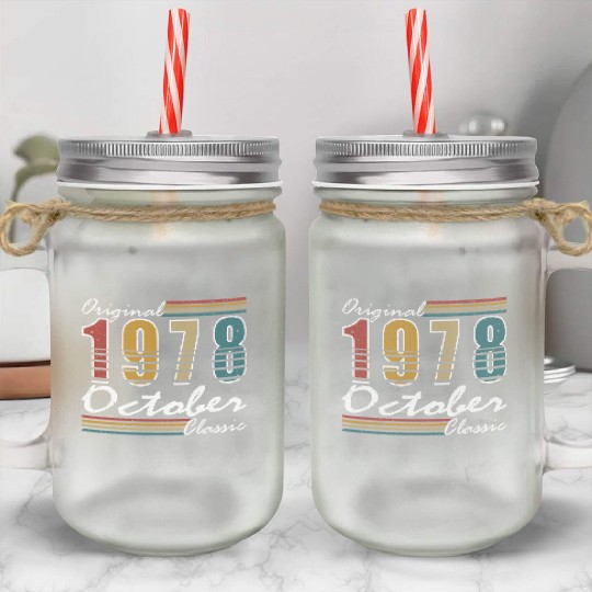 1978 vintage birthday year of birth 1978 gift Mason Jar Cups