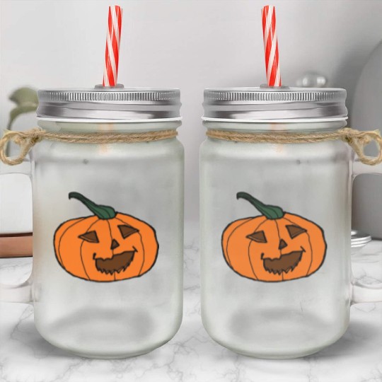 Halloween Pumpkin Jack o lantern 1 Mason Jar Cups