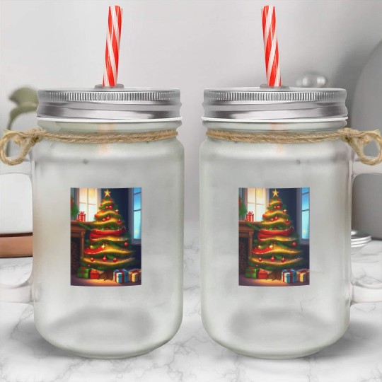 Christmas tree Mason Jar Cups
