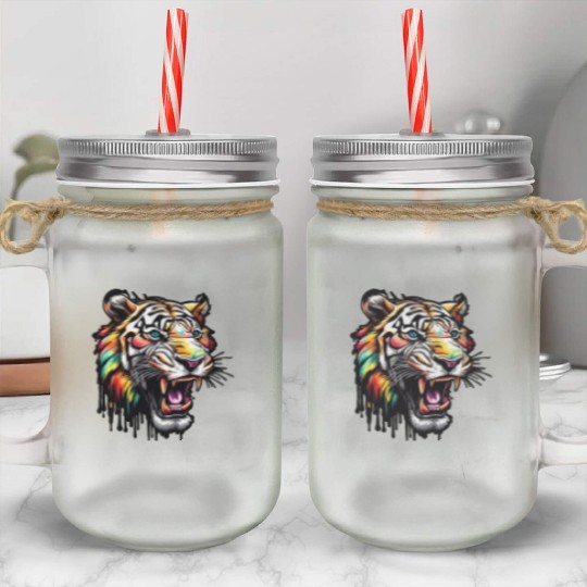 Tiger / Animal / Safari / Wild / Animal Print Mason Jar Cups