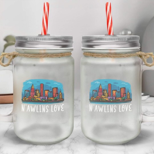 New Orleans Louisiana USA America United States Mason Jar Cups