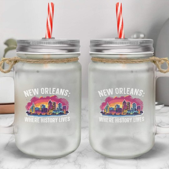 New Orleans Louisiana USA America United States Mason Jar Cups