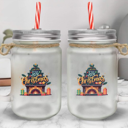 The Joy Christmas Mason Jar Cups
