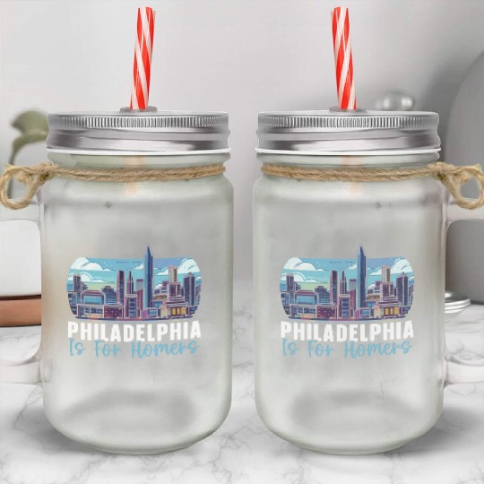 Philadelphia City Pennsylvania USA United States Mason Jar Cups