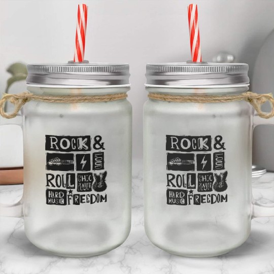 Rock & Roll Music Lover's Delight Mason Jar Cups