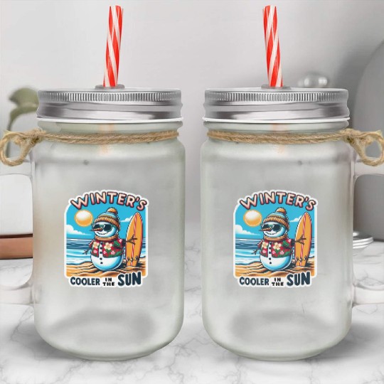 Sunny Winter Mason Jar Cups