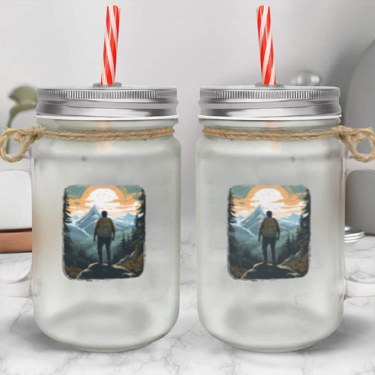 Forest nature trekking adventure Mason Jar Cups