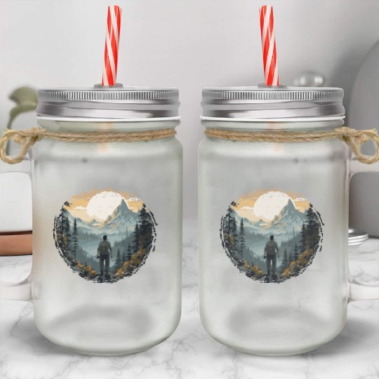 Forest nature trekking adventure Mason Jar Cups