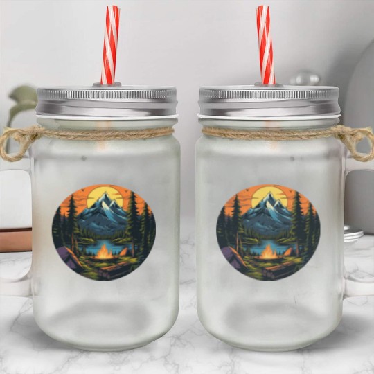 Forest nature trekking adventure Mason Jar Cups