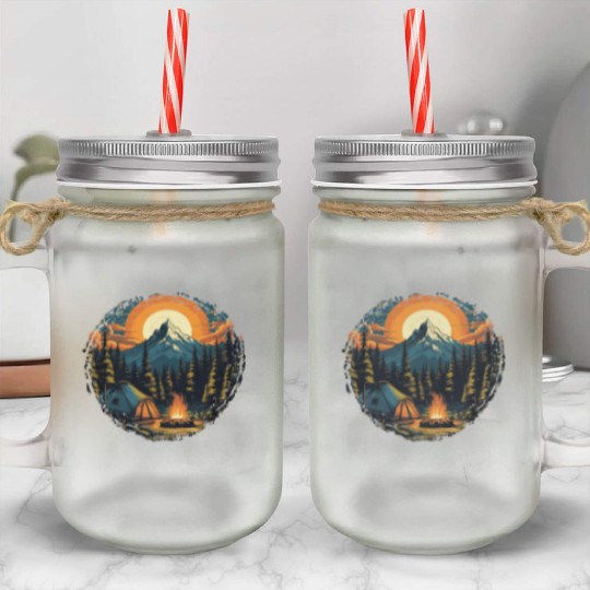 Forest nature trekking adventure Mason Jar Cups