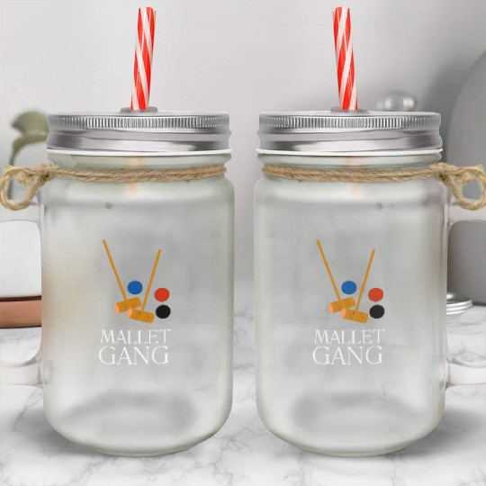 Lawn Game - Golf Croquet Player Mason Jar Cups