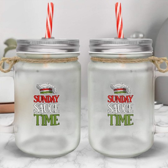 Sunday Sauce Time 4 Mason Jar Cups