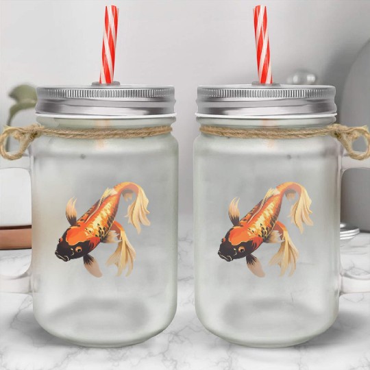 Koi Fish Japanese Carp Pond Mason Jar Cups