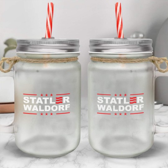 Statler and Waldorf Mason Jar Cups