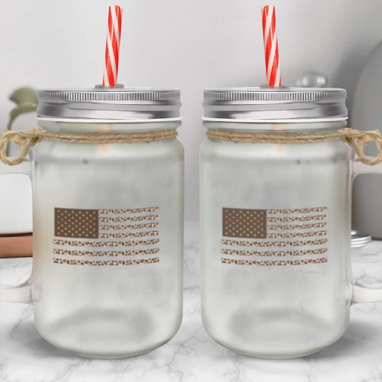 Flag of Cheetah Mason Jar Cups