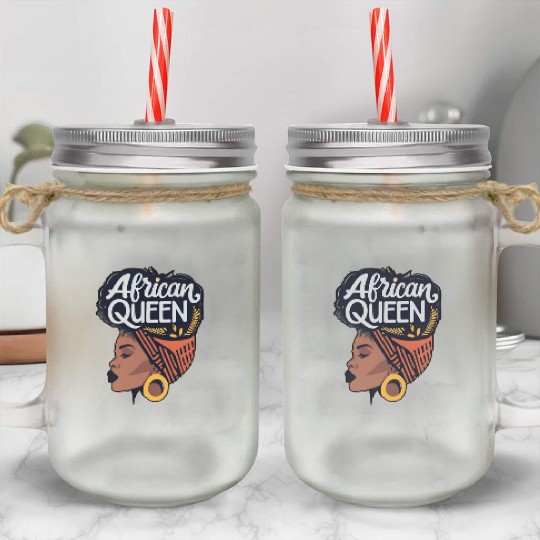 African Queen Afrocentric Queen Mason Jar Cups