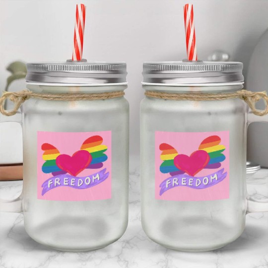 Love Freedom Mason Jar Cups