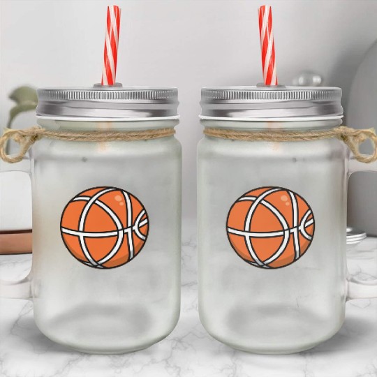basketball Mason Jar Cups