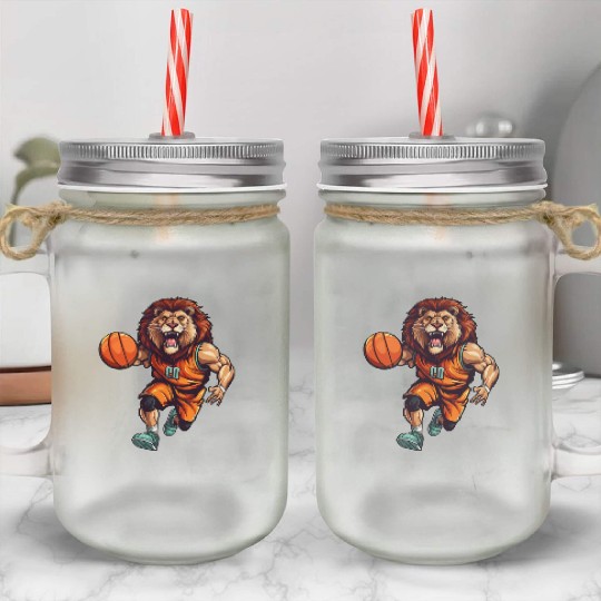 Basketball lion Mason Jar Cups