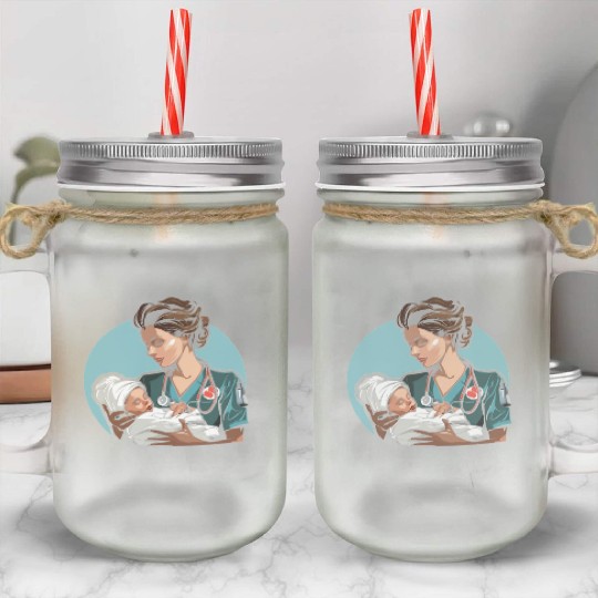 Registered Nurse Medical Medicine Neonatal Nurse Mason Jar Cups
