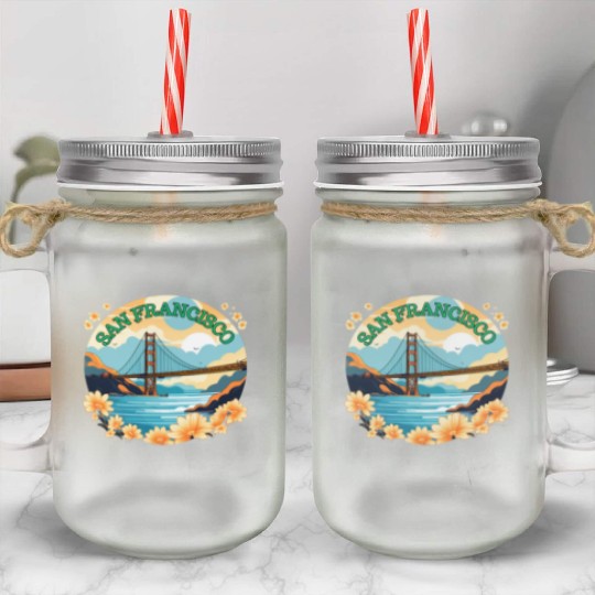 Golden Gate Bridge - San Francisco Mason Jar Cups