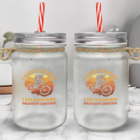 Daredevil Cyclist Mason Jar Cups