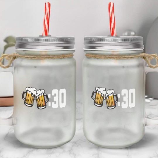 Beer Thirty, St Patricks Men's Mason Jar Cups, Shamrock Shi